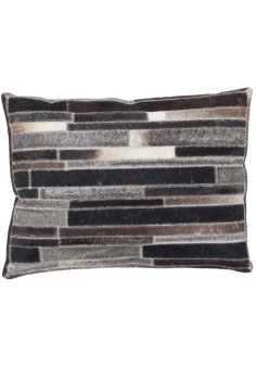 Coussin Cuir Marron Gris