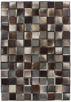 Tapis Cuir Gris Chocolat - Lavish 410