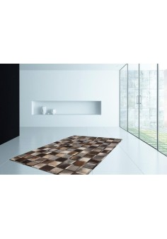 Tapis Cuir Gris Chocolat - Lavish 410 2