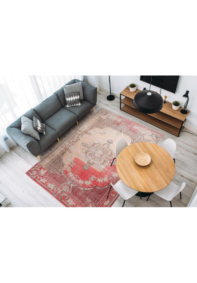 Tapis vintage 8405 Rouge-multicolore