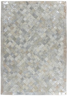 Tapis Cuir Gris / Argent - Lavish 210