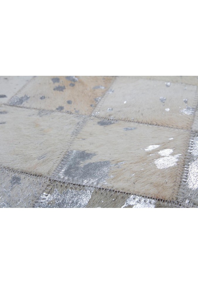 Tapis Cuir Gris / Argent - Lavish 210