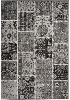 Tapis patchwork style oriental Gris - Ariya 425