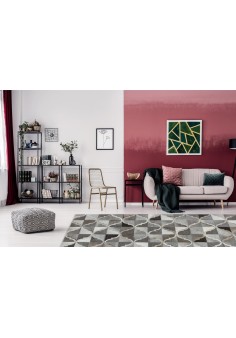 Tapis Cuir Gris Style Graphique - Lavish 310 2