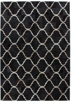 Tapis Cuir Noir 100% Fait Main