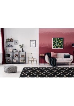 Tapis Cuir Noir 100% Fait Main 2