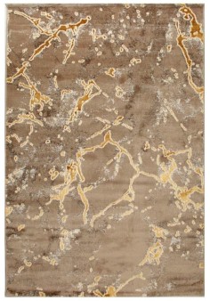 Tapis de salon beige et doré Le marbré 1 - TAPISHOP