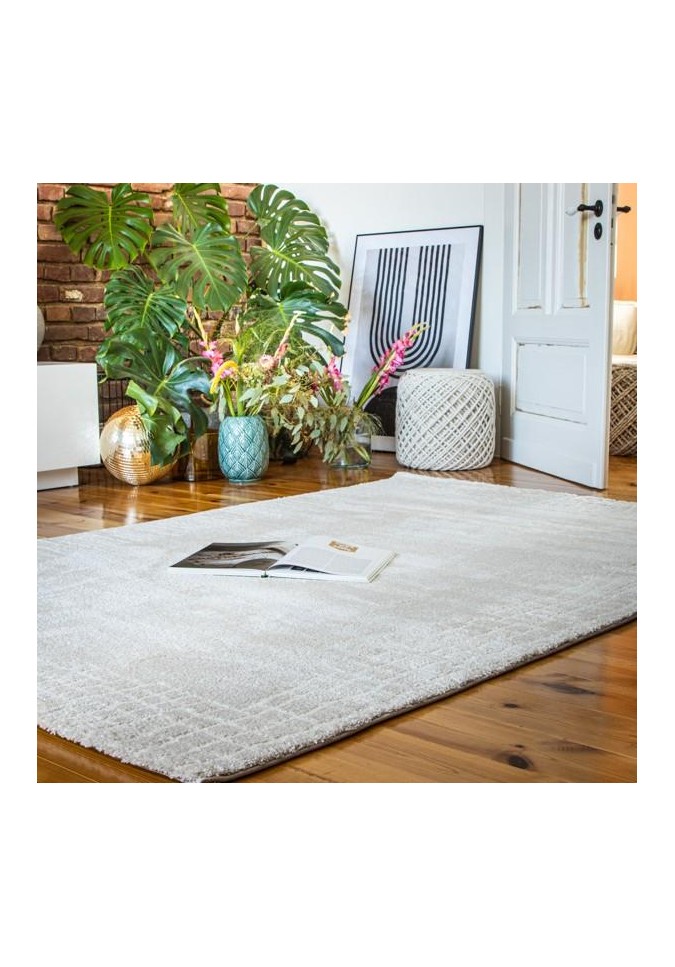 Tapis My Canyon 973 Effet 3D en Polypropylène et Polyester | Taupe et Crème