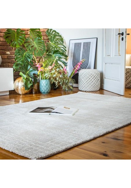 Tapis My Canyon 973 Effet 3D en Polypropylène et Polyester | Taupe et Crème