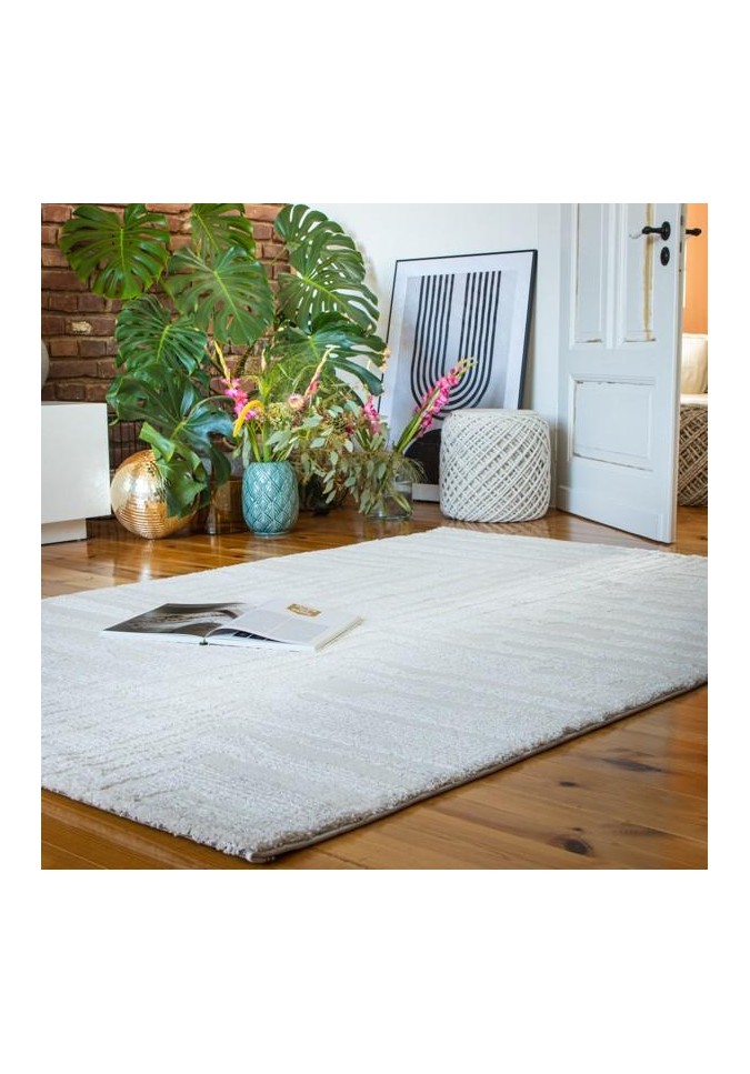 Tapis My Canyon 973 Effet 3D: Luxe & Confort | Taupe et Crème