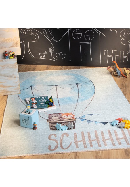 Tapis enfant tour en montgolfière - My Greta