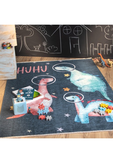 Tapis enfant les dinos dans l'espace - My Greta
