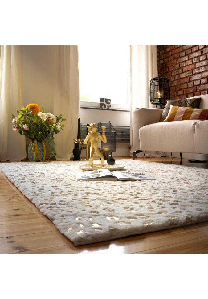 Tapis Ultra doux finition feuille d'or - My Safari