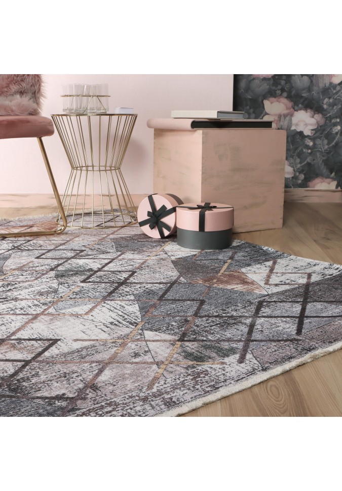 Tapis Intérieur Extérieur Multicouleur Forme Géométrique Coton Recyclé