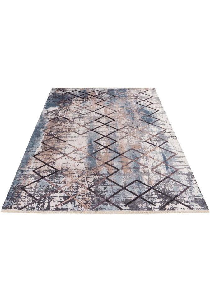Tapis Intérieur Extérieur Multicouleur Forme Géométrique Coton Recyclé