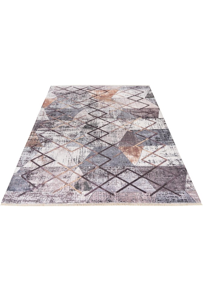 Tapis Multicouleur Intérieur Extérieur Forme Géométrique Coton Recyclé