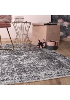 Tapis Gris Style Vintage Intérieur Extérieur en Coton Recyclé 2