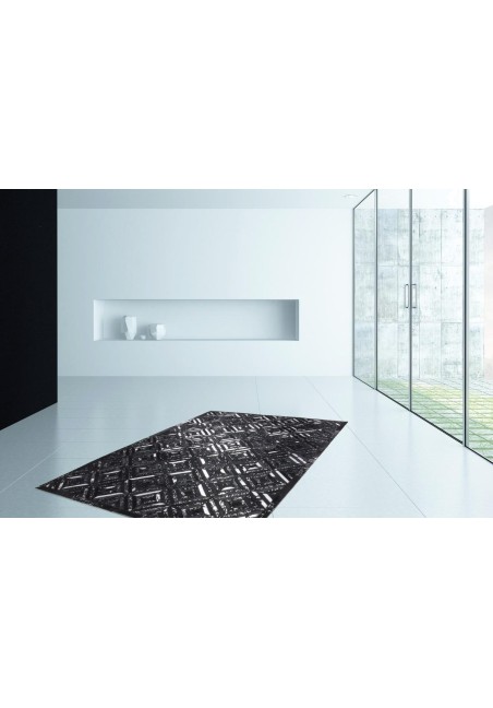 Tapis Cuir Noir Argent - Spark 410