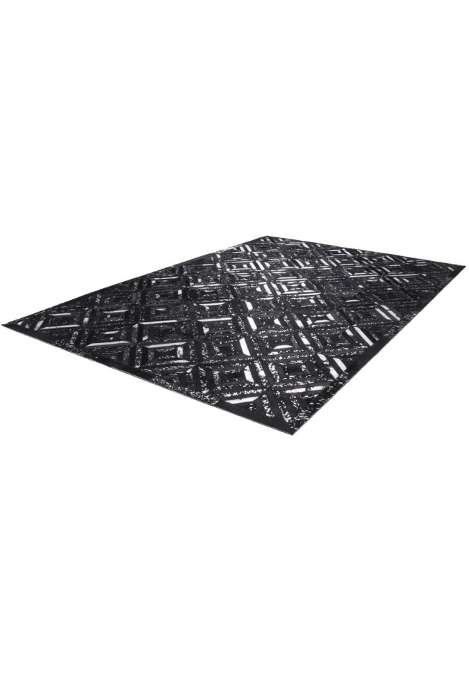 Tapis Cuir Noir Argent - Spark 410