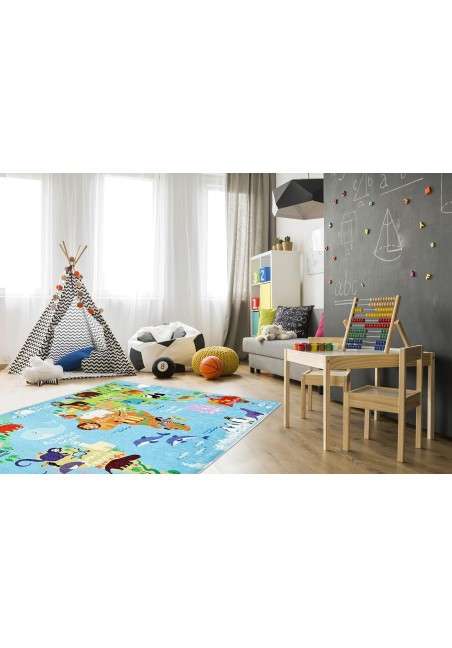 Tapis Carte du Monde | Ludique, Enfants & Animaux