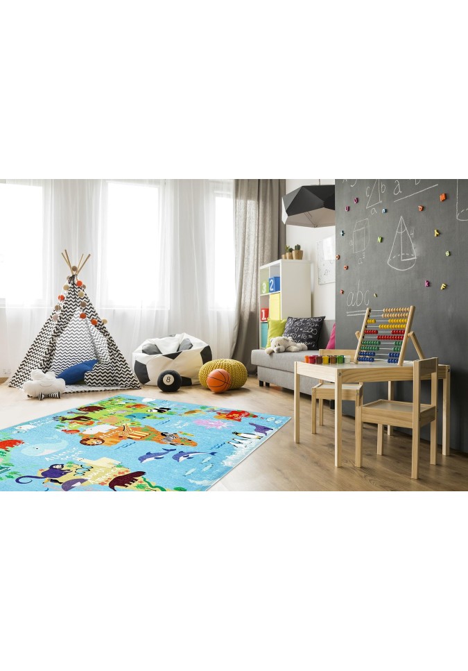Tapis Carte du Monde | Ludique, Enfants & Animaux