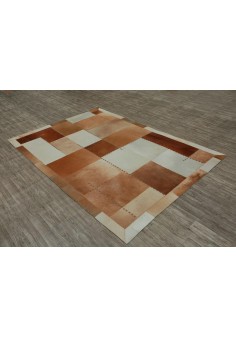 Tapis Marron 100% Cuir - Style Patchwork 2