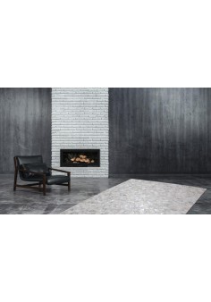 Tapis 100% Cuir Gris Argenté 2