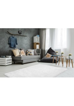 Tapis Shaggy Blanc Poil Fin - Crown 2
