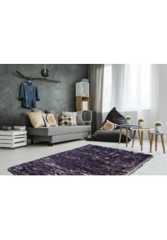 Tapis Shaggy Blanc violet - Crown 2