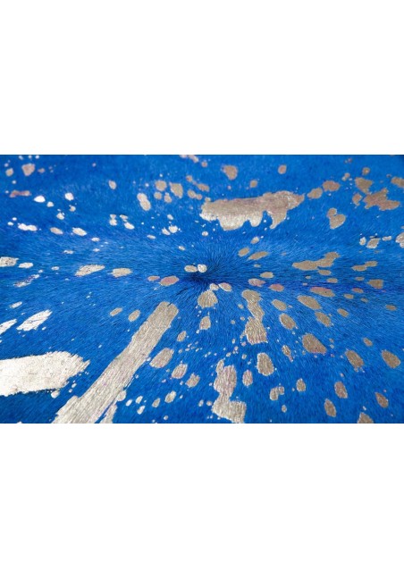 Tapis Bleu Doré en cuir de peau de vache