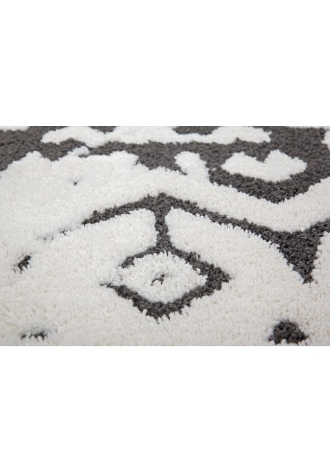 Tapis Shaggy Blanc Noir - Agadir 110