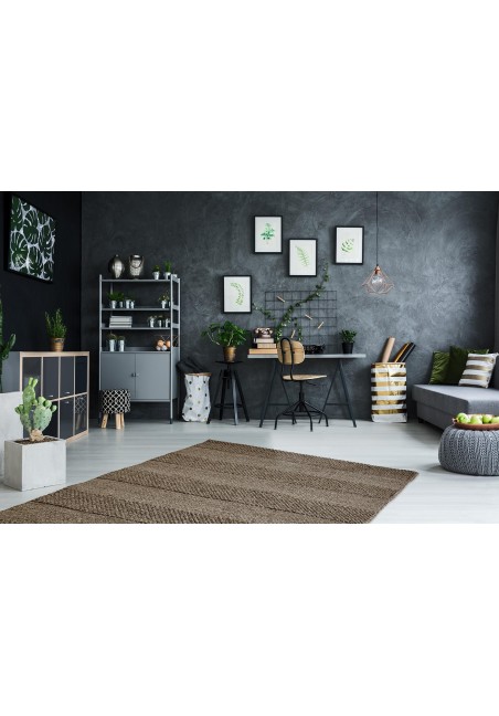 Tapis 100% Laine Taupe - Dakoka