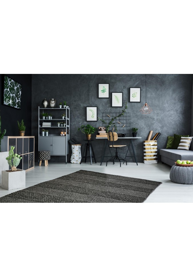 Tapis 100% Laine Gris Béton - Dakoka