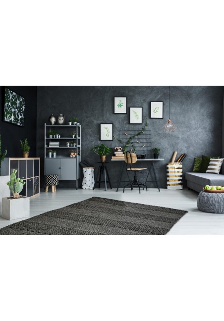 Tapis 100% Laine Gris Béton - Dakoka