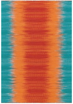 Tapis Naturel Laine de Nouvelle Zélande Orange / Bleu Sunset 8070 - Arte Espina