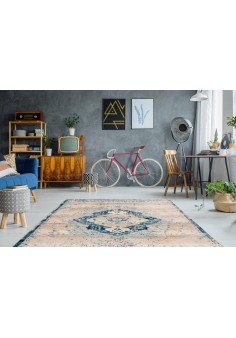 Tapis Vintage Arte Espina Crème Bleu - Baroque 500 2