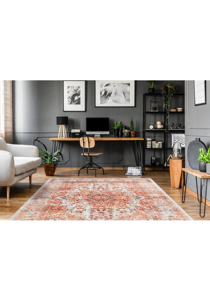 Tapis Vintage Arte Espina Orange / Beige - Galaxy 1000