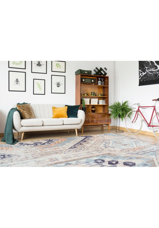 Tapis vintage Multicolore et Bleu - ARTE ESPINA - Indiana 200