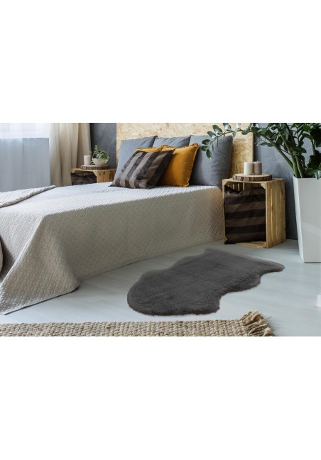 Tapis Descente de Lit Ultra Doux de Couleur Gris