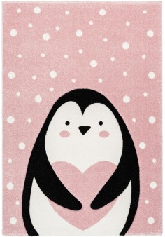 Tapis pingouin rose pour enfants