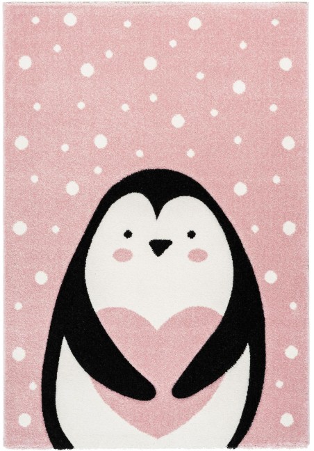 Tapis pingouin rose pour enfants