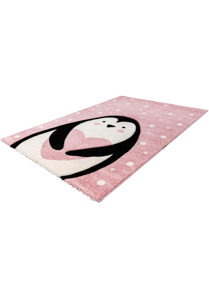 Tapis pingouin rose pour enfants