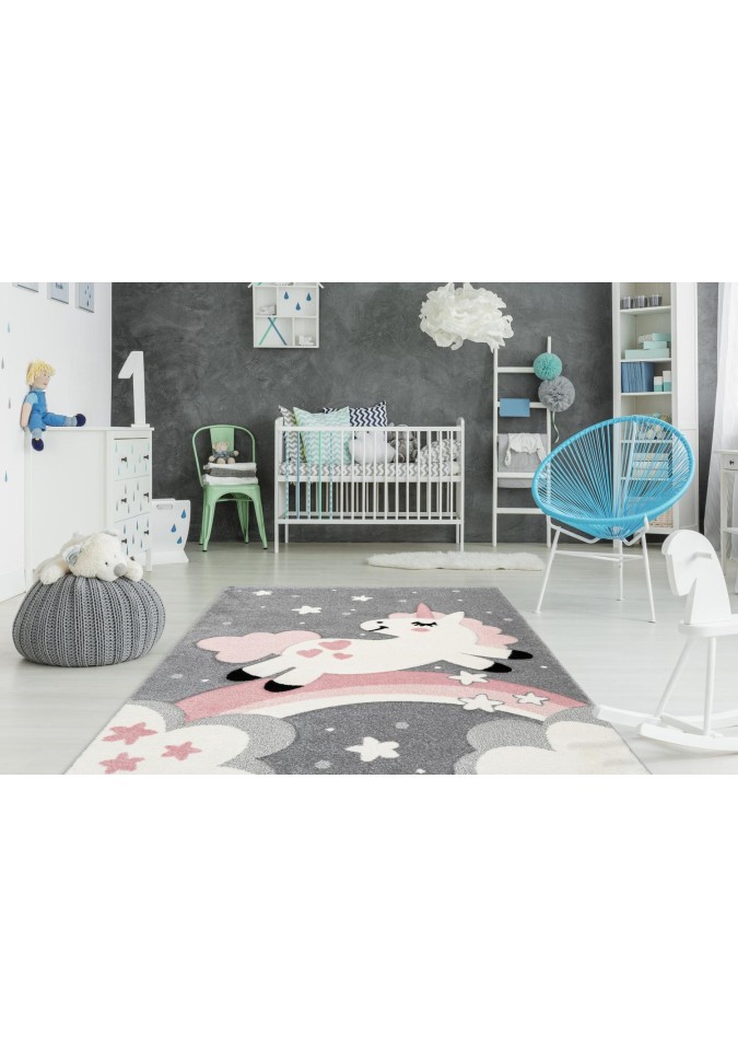 Tapis Licorne rose pour fille