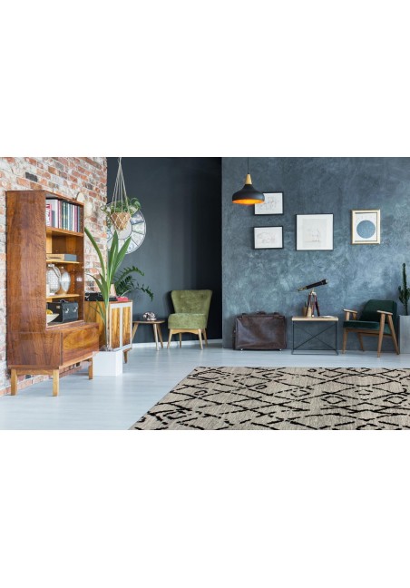 Tapis Vintage - River 110 Gris / Noir