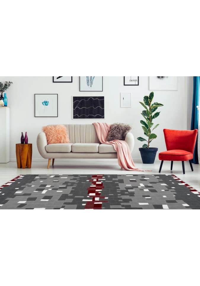 Tapis Design - Multicolore / Rouge - Vancouver 210