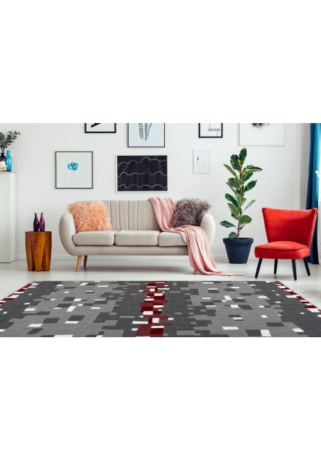 Tapis Design - Multicolore / Rouge - Vancouver 210