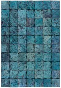 Tapis en cuir motif patchwork
