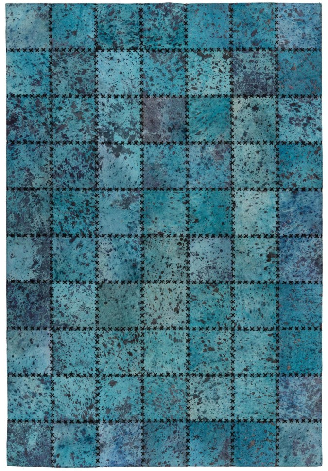 Tapis en cuir motif patchwork