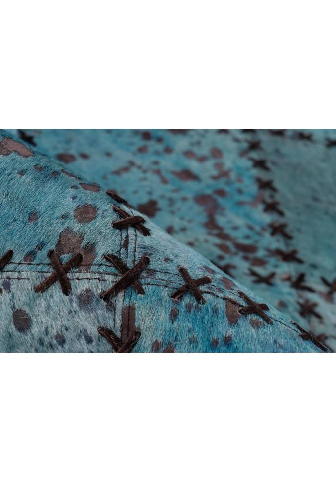 Tapis en cuir motif patchwork