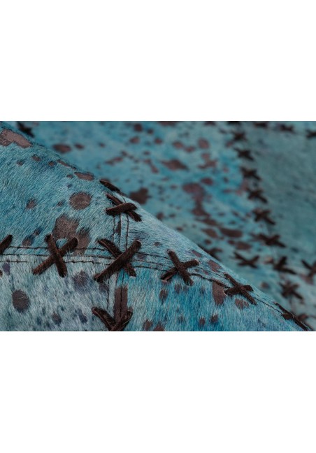 Tapis en cuir motif patchwork